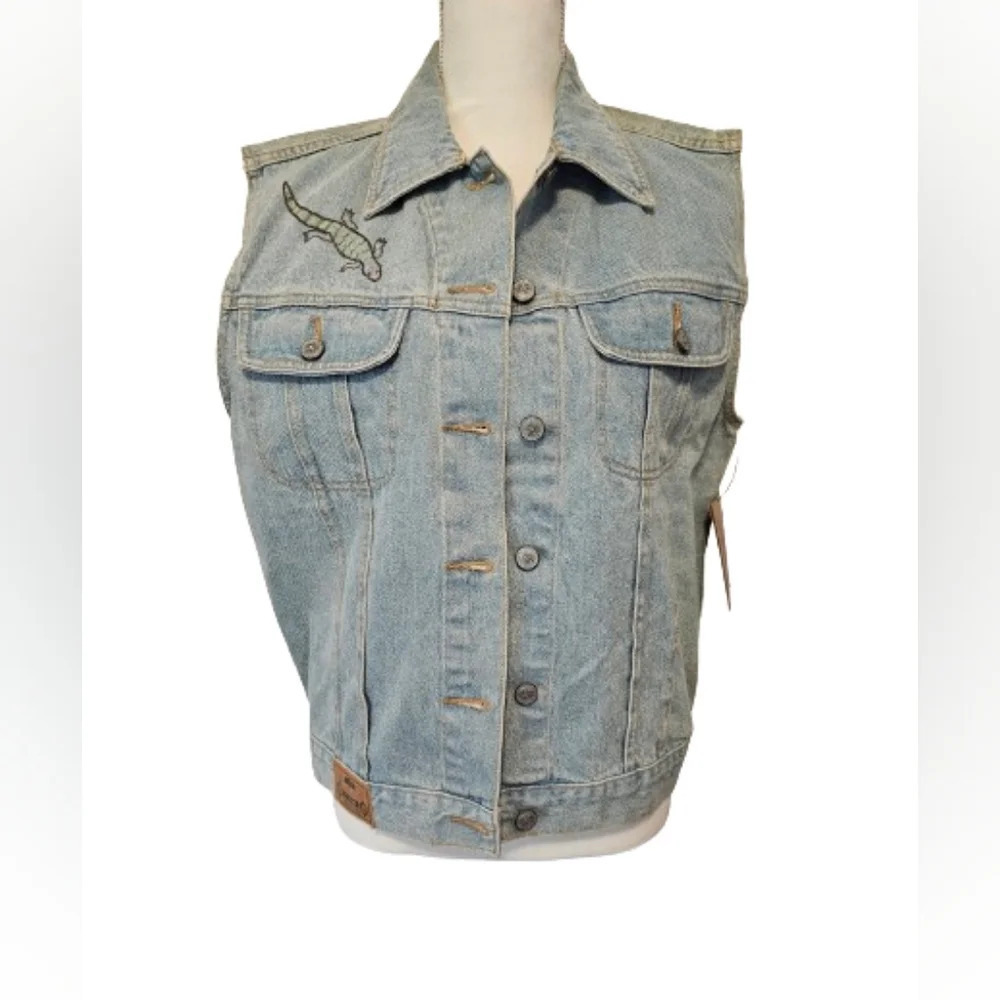 PS Gitano Vintage Embroidered Desert Denim Vest Women's Size Medium